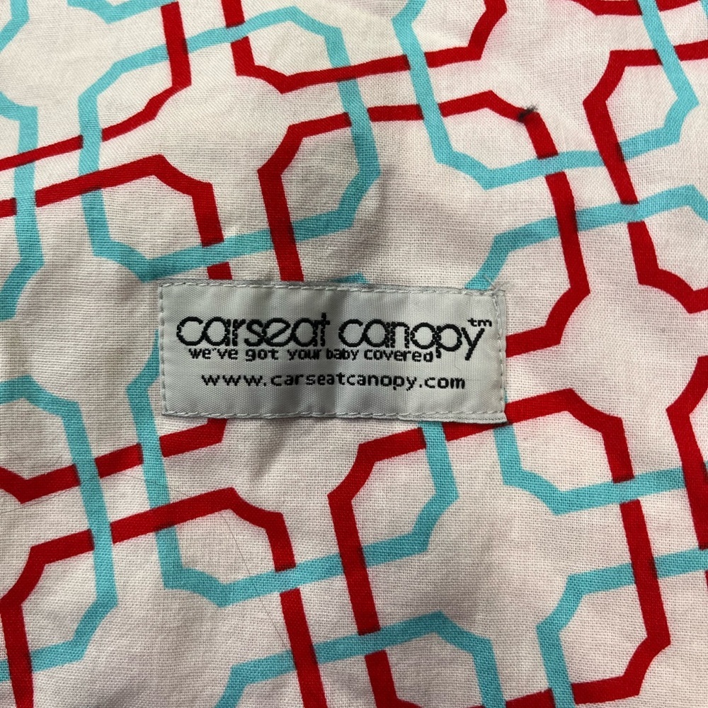 Carseat Canopy Kids Red & Aqua Geometric Car Seat Canopy - Picture 1 of 3